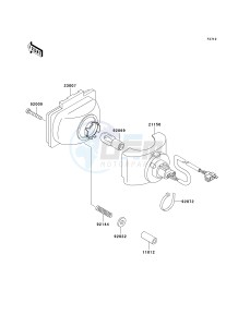 KLF 250 A [BAYOU 250] (A6F-A9F) A7F drawing HEADLIGHT-- S- -