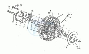 GT 1000 drawing Rear wh, spokes, 2nd series