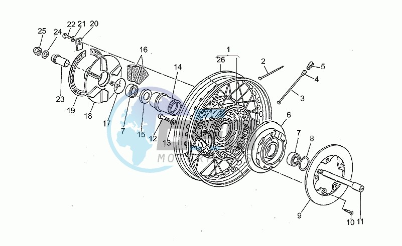 Rear wh, spokes, 2nd series