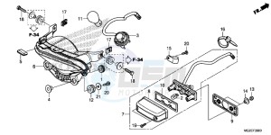 CB500FE CB500F UK - (E) drawing TAILLIGHT