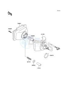 KLF250 KLF250A9F EU GB drawing Headlight(s)