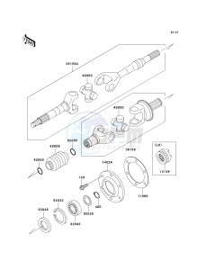 KAF620 G MULE 3000 (G1-G5) MULE 3000 drawing DRIVE SHAFT-REAR-- KAF620-G1 - G3- -