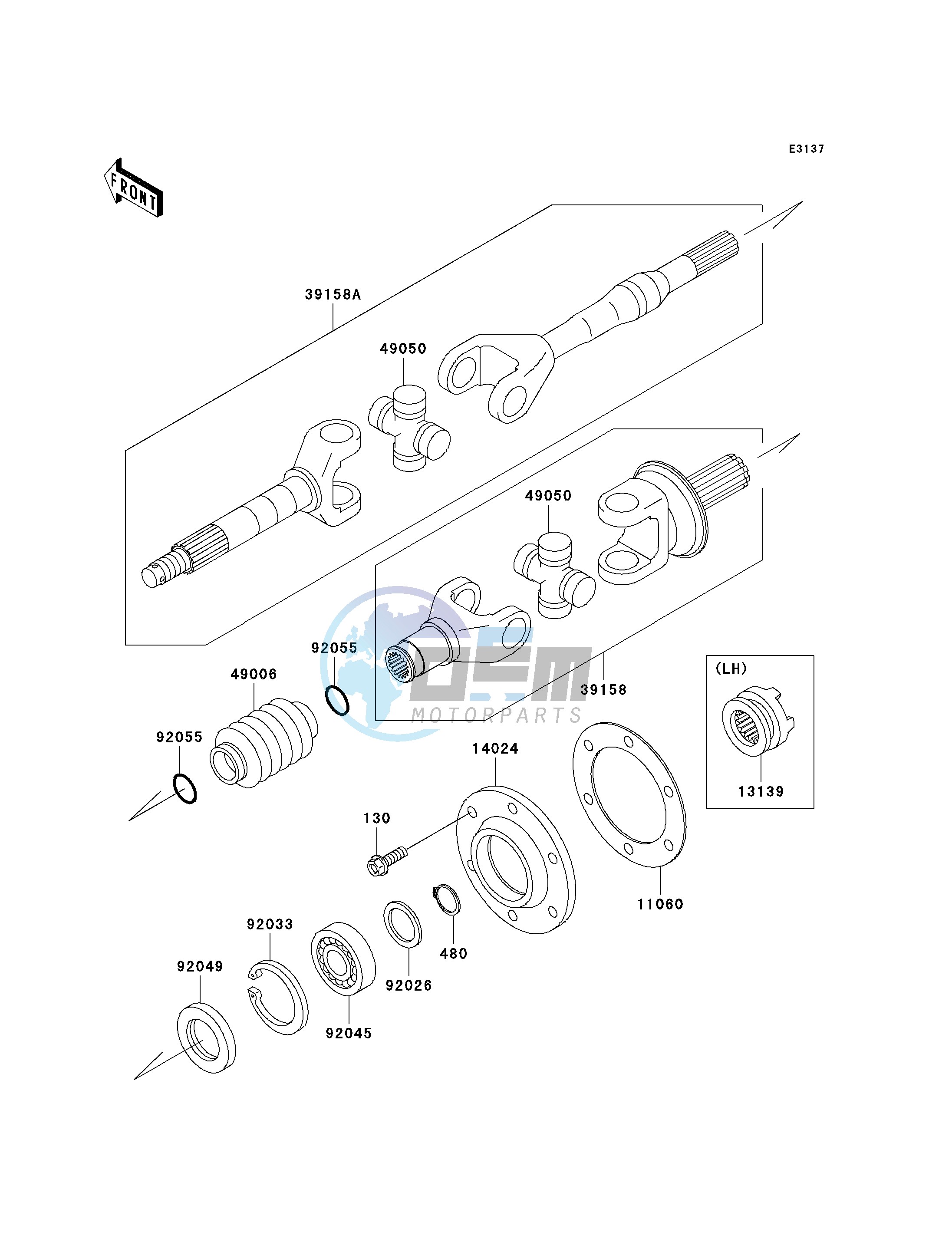 DRIVE SHAFT-REAR-- KAF620-G1 - G3- -