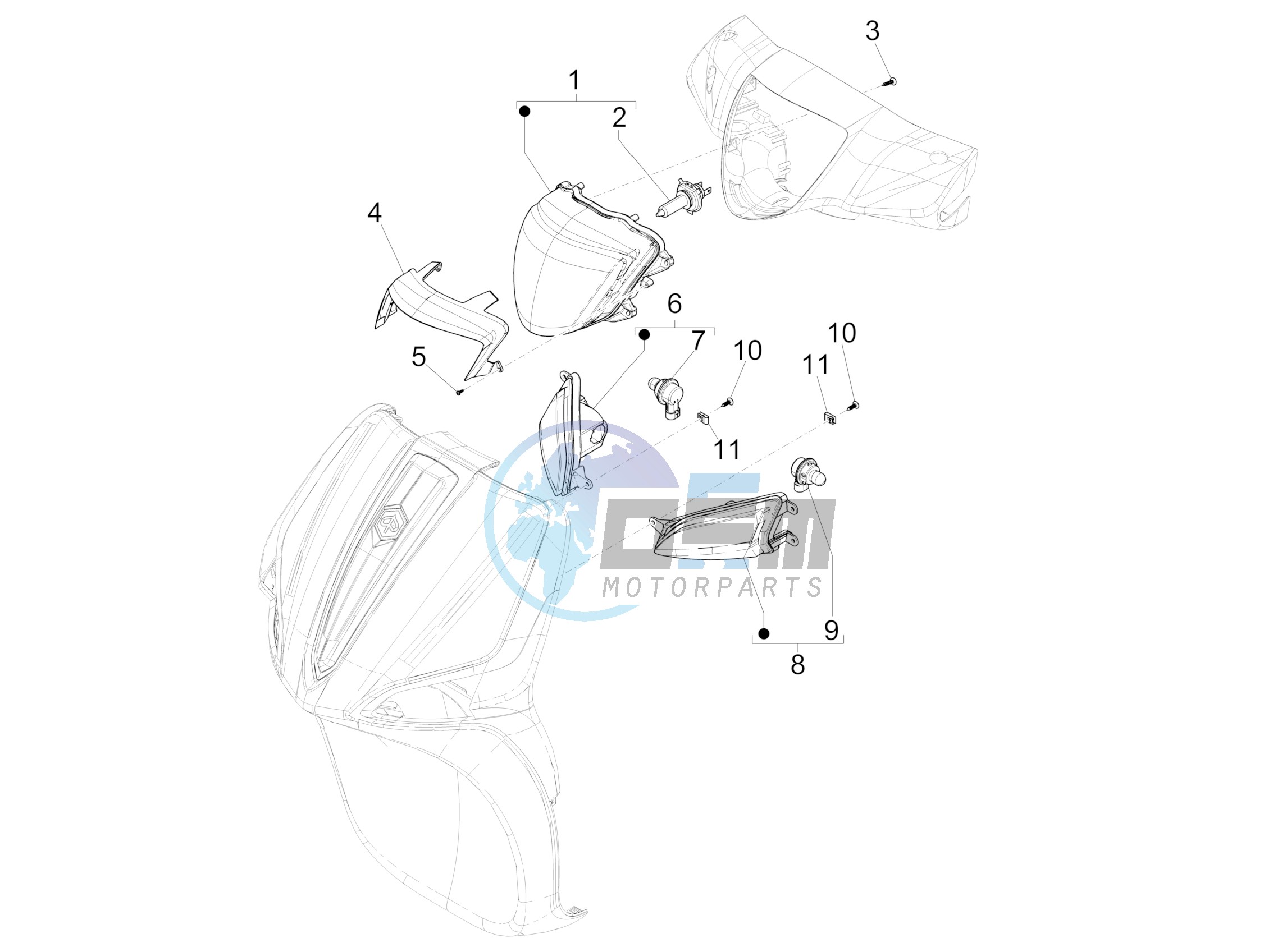 Front headlamps - Turn signal lamps