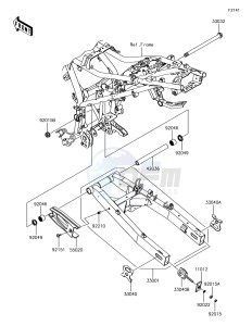 VERSYS-X 300 ABS KLE300CHF XX (EU ME A(FRICA) drawing Swingarm