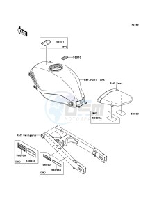 NINJA 250R EX250KCF GB XX (EU ME A(FRICA) drawing Labels