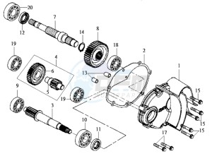 JOYRIDE 125 drawing CRANKCASE - DRIVE SHAFT