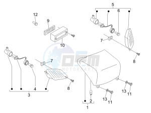 LX 125 4T E3 UK drawing Tail light - Turn signal lamps