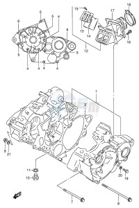 RM125 (E2) drawing CRANKCASE (MODEL T V)