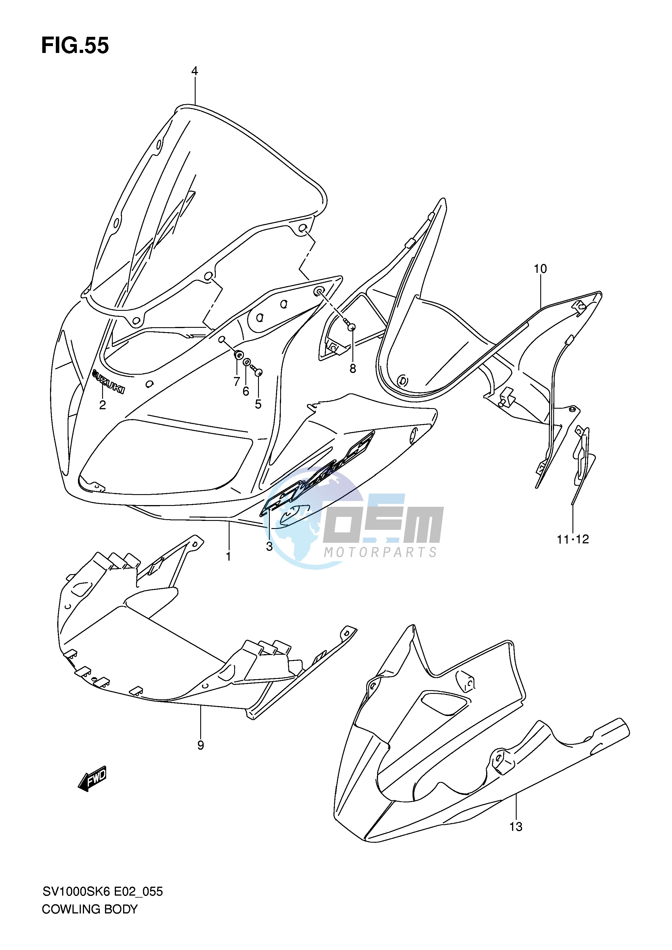 COWLING BODY (SV1000S S1 S2 K6)