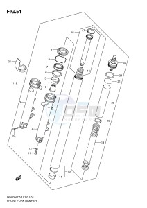 GSX650F (E2) Katana drawing FRONT FORK DAMPER