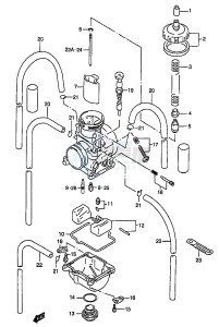 RM250 (T-V-W-X-Y) drawing CARBURETOR (MODEL V)