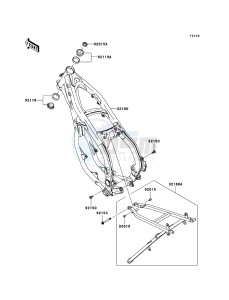 KX125 KX125M7F EU drawing Frame