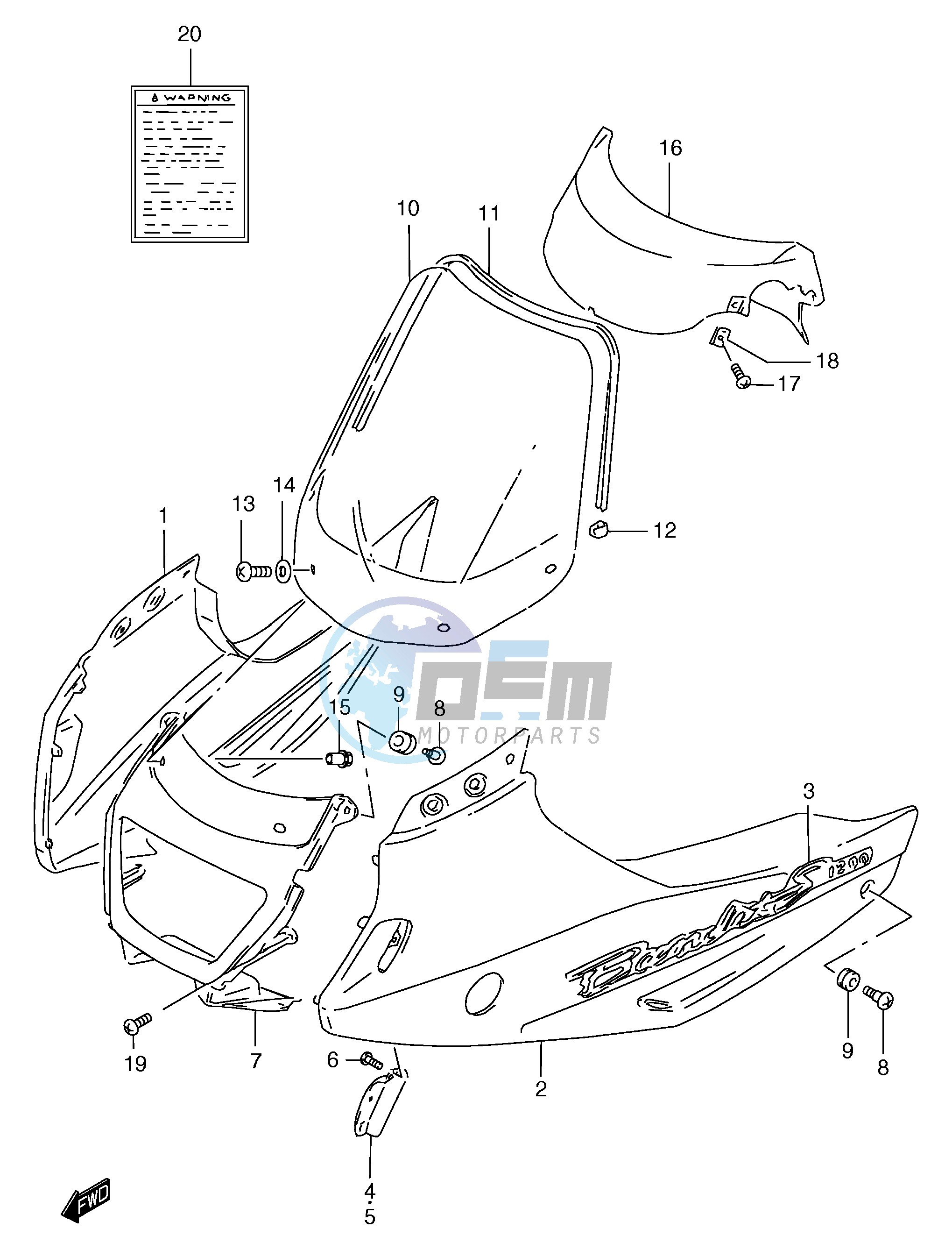 COWLING BODY (GSF1200SX SAX)