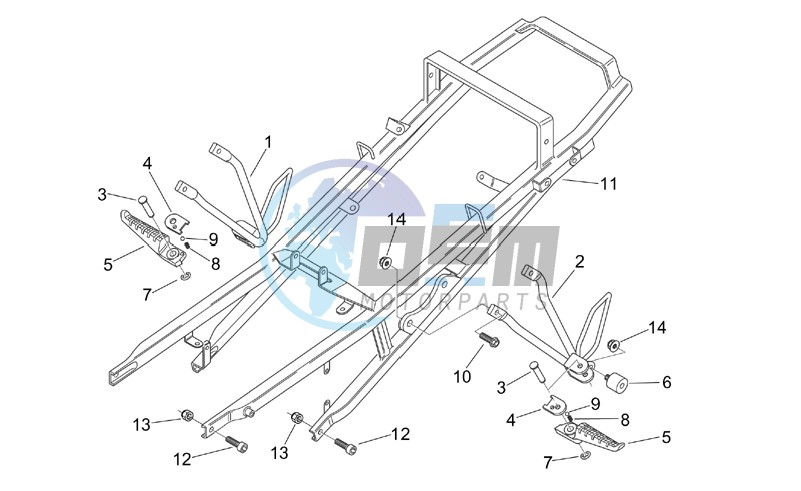 Rear footrests