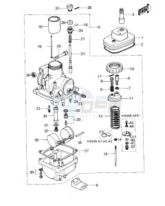 KM 100 A (A1 till A7) drawing CARBURETOR -- KM100-A1 Till A4- -