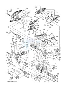 XP500A T-MAX 530 (2PW2) drawing REAR ARM & SUSPENSION