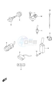 DF 25A drawing Sensor/Switch Tiller Handle w/Power Tilt