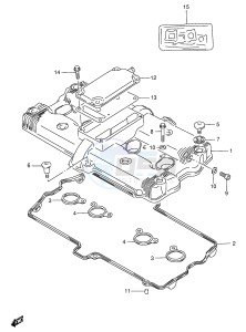 GSX750F (E4) drawing CYLINDER HEAD COVER