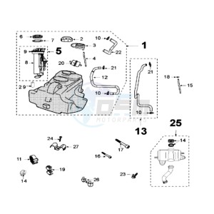 GEOPOLIS 125 SC drawing TANK AND FUEL PUMP