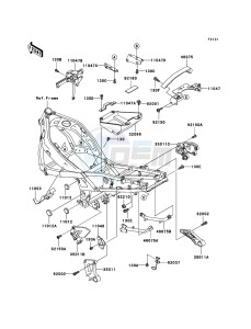 ZZR600 ZX600-E13H GB XX (EU ME A(FRICA) drawing Frame Fittings