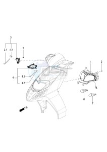 SR 150 4T-3V (EMEA-LATAM) drawing Front headlamps - Turn signal lamps