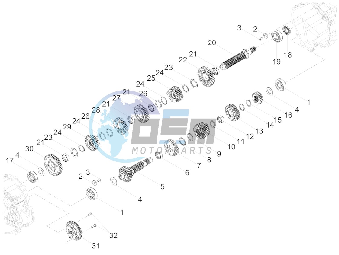 Gear box - Gear assembly