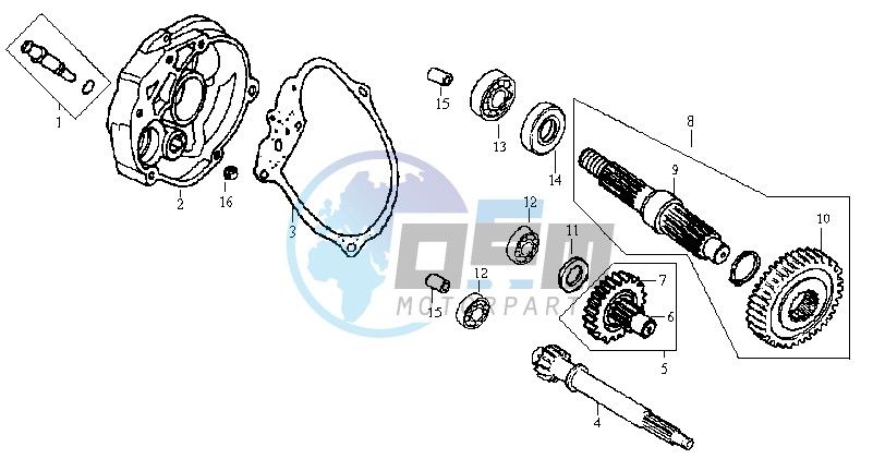 CRANKCASE - DRIVE SHAFT - CRANKCASE