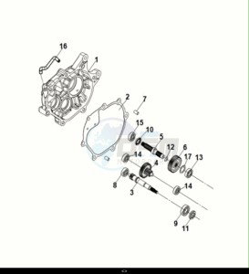 JET X 125I ABS (XH12WX-EU) (E5) (M1) drawing MISSION CASE-DRIVE SHAFT