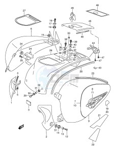 VL1500 (E2) drawing SIDE COVER (MODEL X)