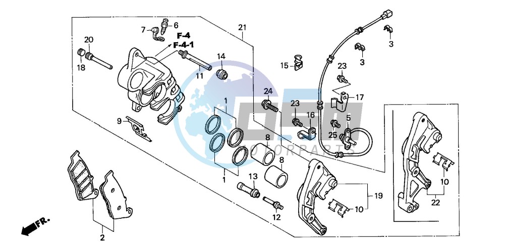 FRONT BRAKE CALIPER (R.)