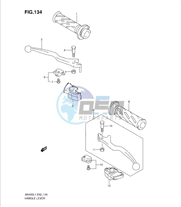 HANDLE LEVER (AN400AL1 E24)