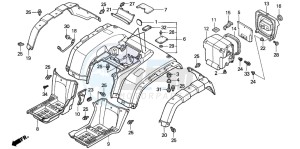 TRX350FM RANCHER 4X4 drawing REAR FENDER (2)