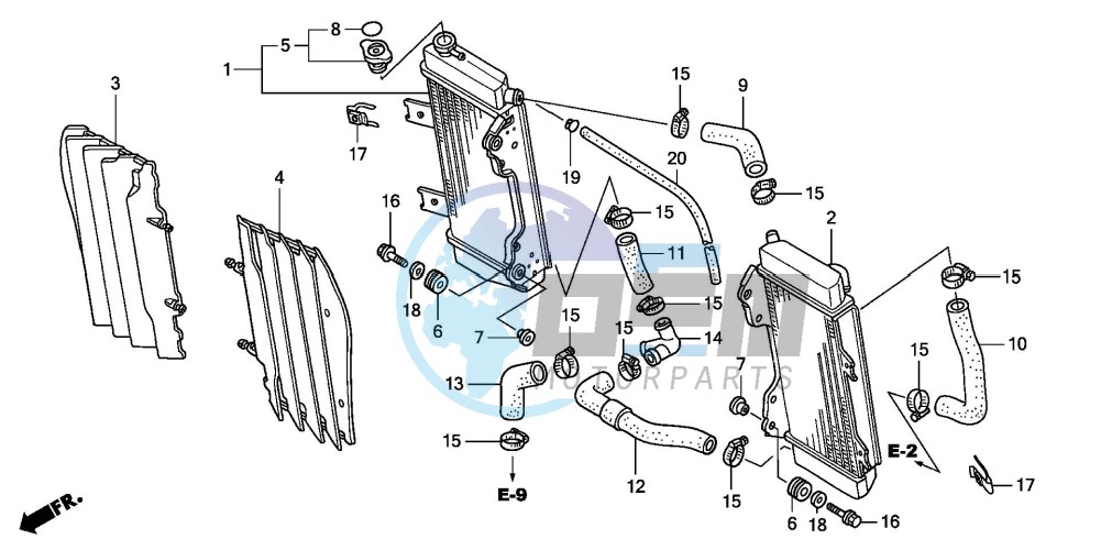 RADIATOR (CRF450R5,6,7,8)