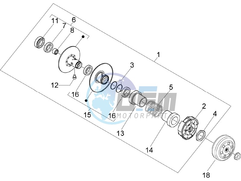 Driven pulley