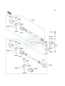 KAF 950 B [MULE 3010 DIESEL 4X4] (B2-B3) [MULE 3010 DIESEL 4X4] drawing DRIVE SHAFT-PROPELLER