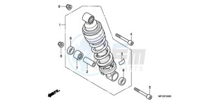 CB600F3A France - (F / CMF ST 25K) drawing REAR CUSHION