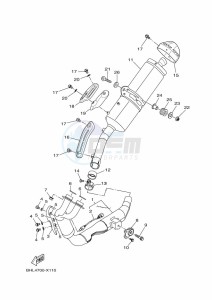 XTZ690 TENERE 700 (BHLA) drawing EXHAUST