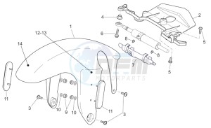 Tuono 1000 drawing Front body - front mudguard