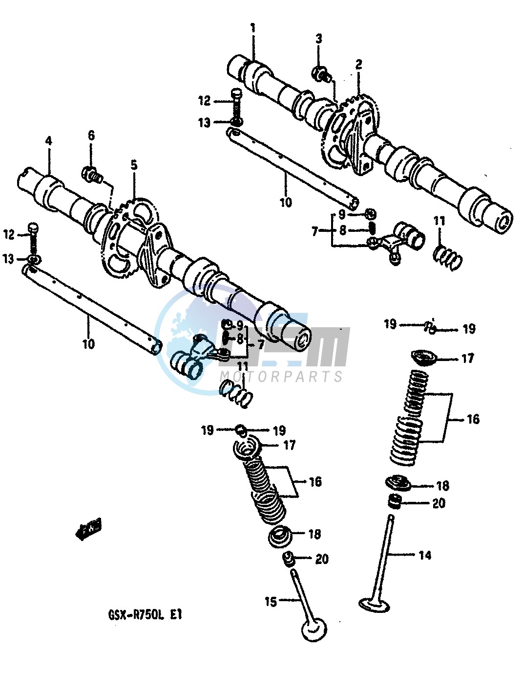 CAM SHAFT-VALVE (MODEL J K)