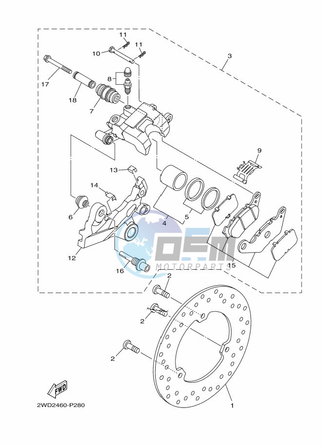 REAR BRAKE CALIPER