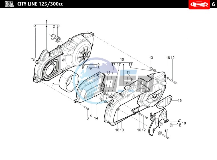 VARIATOR COVER - AIR FILTER  125 cc