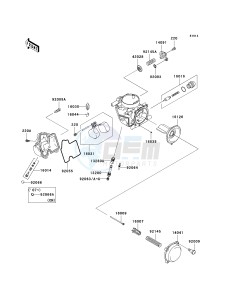 KVF 650 G [BRUTE FORCE 650 4X4I HARDWOODS GREEN HD] (G6F-G9F) G8F drawing CARBURETOR PARTS