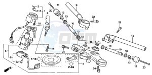 VTR1000F FIRE STORM drawing HANDLE PIPE/TOP BRIDGE