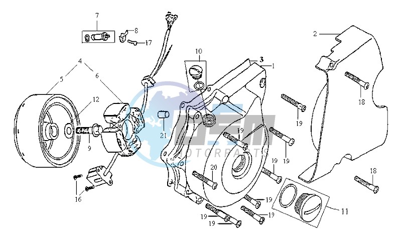 CRANKCASE COVER LEFT / MAGNETO / FLYWHEEL