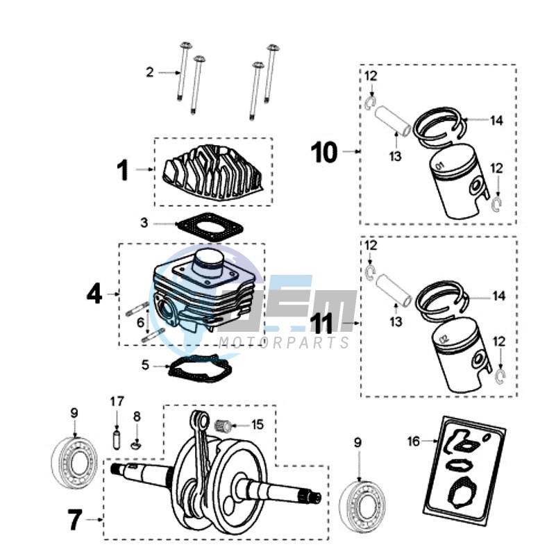 CRANKSHAFT AND CYLINDER