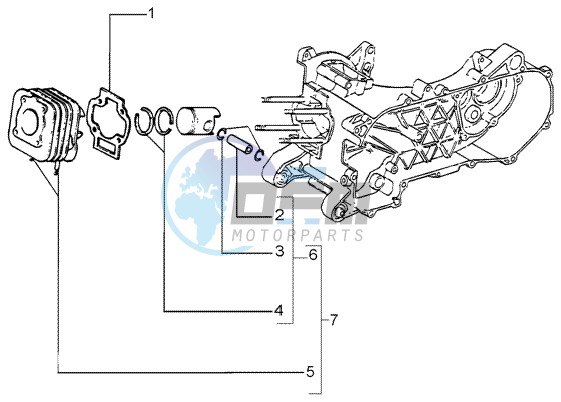 Cylinder - piston - wrist pin unit