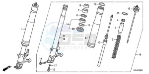 CBR1000RAA Australia - (U / ABS) drawing FRONT FORK