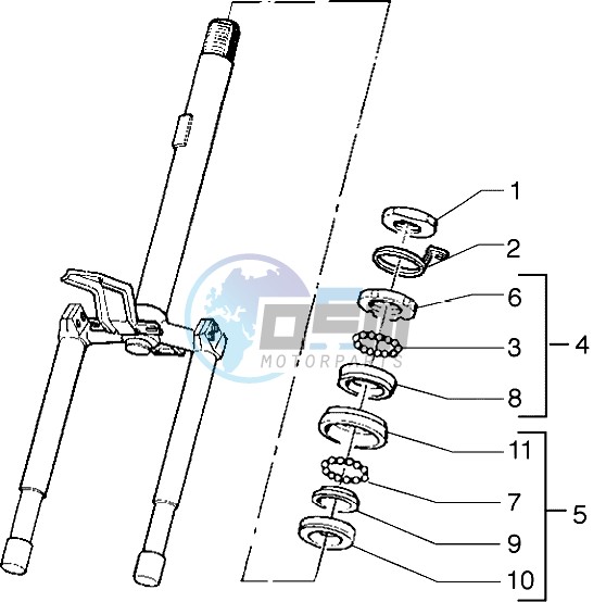 Steering bearing ball tracks