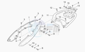 Breva V 850 IE IE drawing Rear body - rear fairing